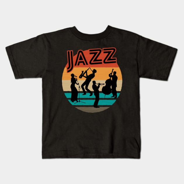 Jazz Ensemble Kids T-Shirt by DePit DeSign